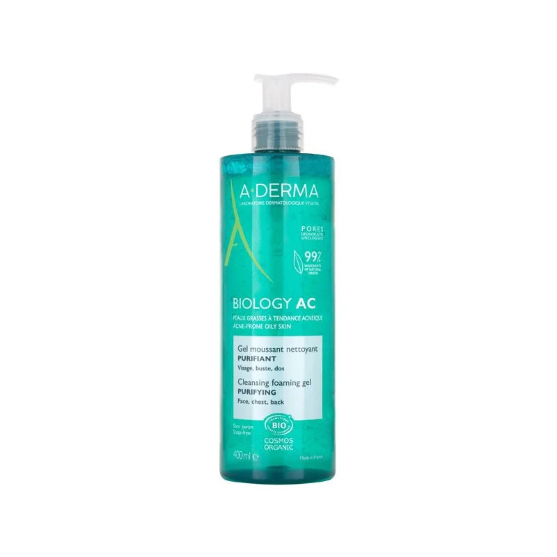 A-Derma  Gel Limpiador Purificante Biology AC 400ml