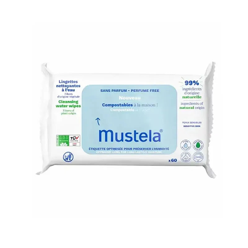 BABY-CHILD unscented water-based wipes compostable at home 60 units