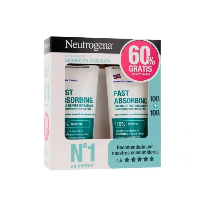 Neutrogena Crema Per Piedi Ad Assorbimento Immediato 2x100ml