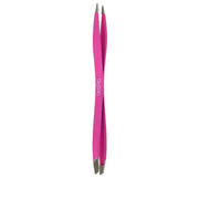 DUPLY Double-ended Fine/Oblique Tweezers #fuchsia 1 pcs