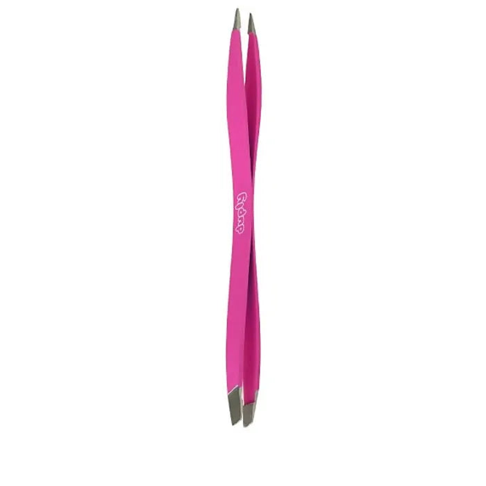 DUPLY Double-ended Fine/Oblique Tweezers #fuchsia 1 pcs