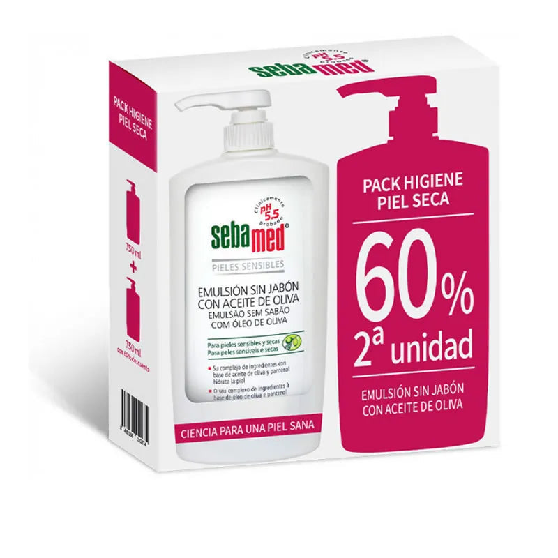 Sebamed Emulsione Senza Sapone Con Olio Di Oliva 750ml Doppio