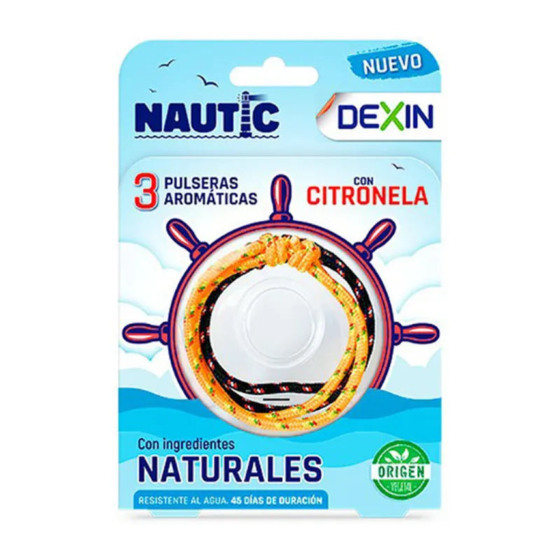 Dexin Braccialetto Nautico Aromatico con Citronella 3 Pezzi