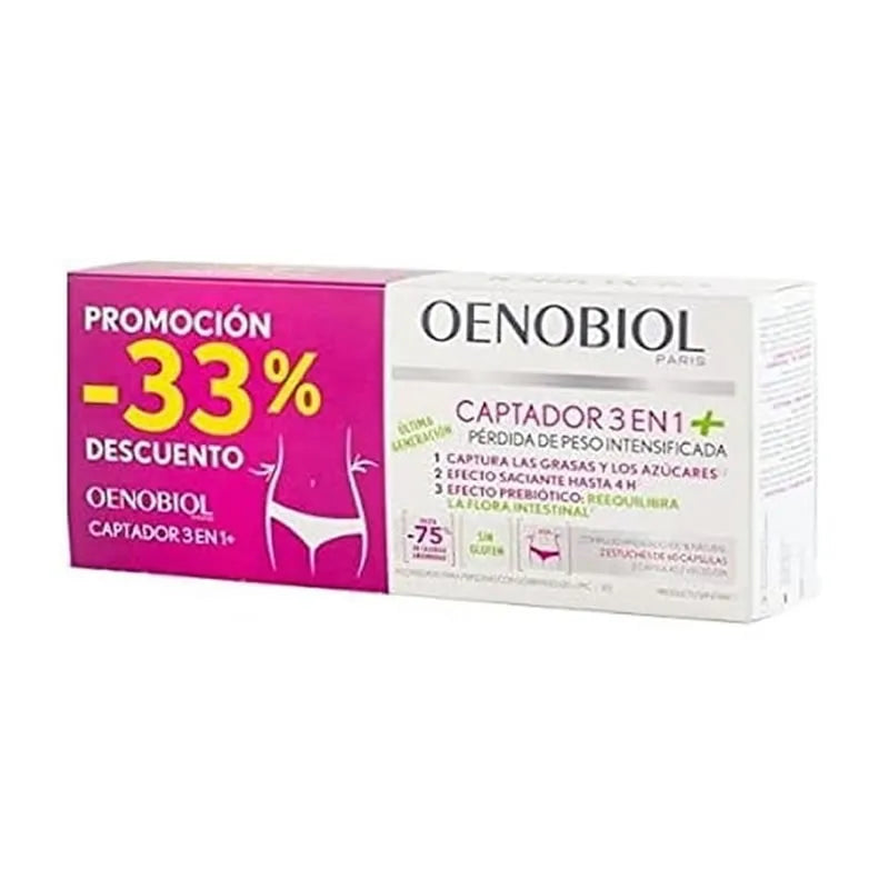 Oenobiol Catturatore 3 In 1+ Perdita Di Peso Intensificata DUPLO 2X60 Capsule
