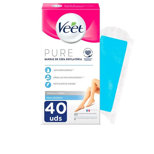 Veet Bandas De Cera Pure Facial Piel Sensible 40 U