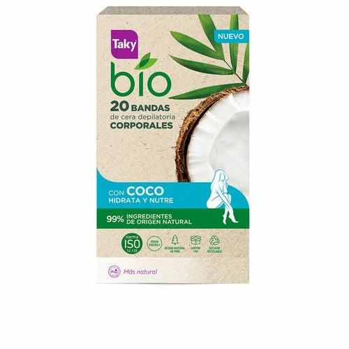 Taky Bio Coco Bandas De Cera Corporales Depilatorias 20 Uds