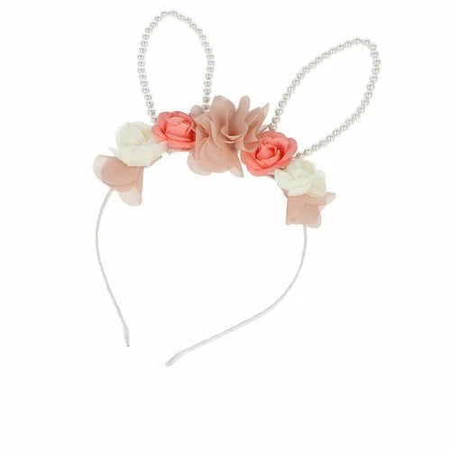 Inca Diadema Con Orejitas De Conejo y Flores 1 U