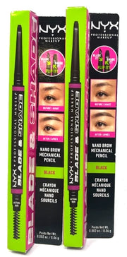 Nyx Blade y Shade Nano Lápiz De Cejas 12-Black 1 U