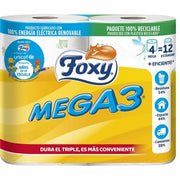 Foxy Mega3 Papel Higiénico Triple Duración 4 Rollos