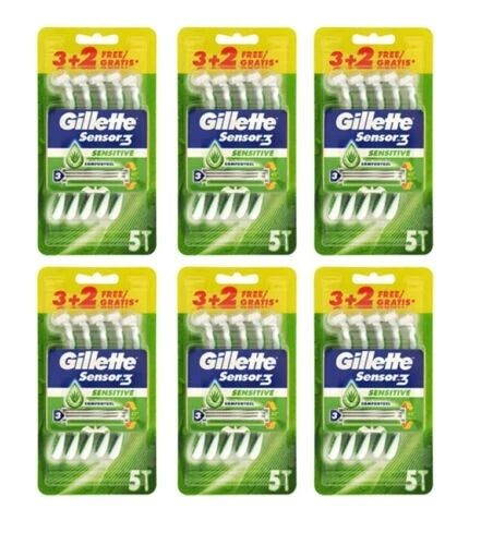 Gillette Sensor3 Sensitive Cuchilla Afeitar Desechable 5 U
