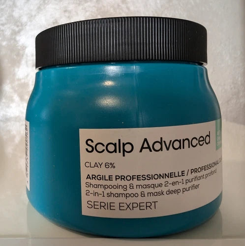 L'oreal Professionnel Scalp Advanced Anti-Oiliness 2-In1 Shampoo y Mask Deep Purifer Clay 500ml