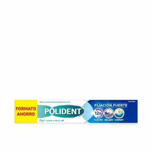 Polident Crema Fijadora Prótesis Dentales Fijación Fuerte Sabor Menta 77g