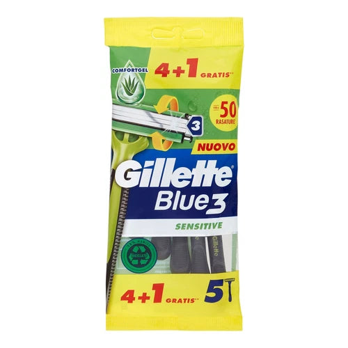 Gillette Blue 3 Sensitive Cuchilla Afeitar Desechables 5 U